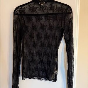 Elegant Black Lace Sheer Top